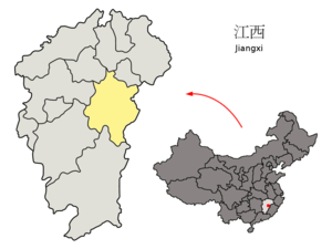 Location of Fuzhou Prefecture within Jiangxi (China).png