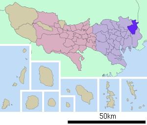 Lage Katsushikas in der Präfektur