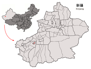 Lage von Tumushuke in Xinjian