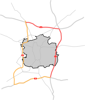 Übersichtskarte Autobahnring Łódź