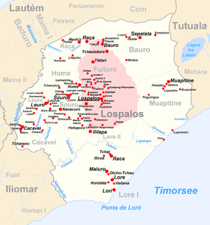 Der Suco Raça liegt im Nordwesten des Subdistrikts Lospalos. Der Ort Raça liegt im Osten.