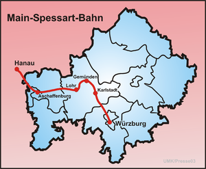 Strecke der Main-Spessart-Bahn