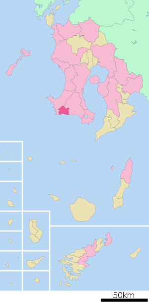 Lage Makurazakis in der Präfektur