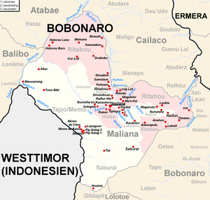 Der Suco Tapo/Memo liegt im Südwesten des Subdistrikts Maliana.