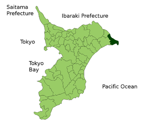 Lage Chōshis in der Präfektur