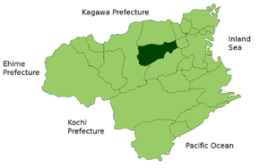 Lage Yoshinogawas in der Präfektur