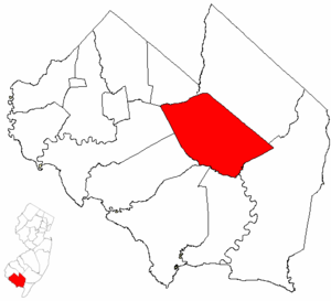 Map of Cumberland County highlighting Millville.png