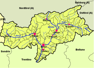 Übersichtskarte Südtirol