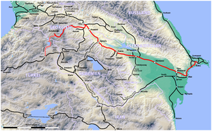 Strecke der Bahnstrecke Kars–Achalkalaki–Tiflis–Baku