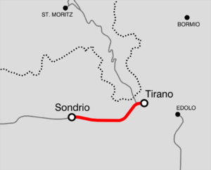 Strecke der Ferrovia Alta Valtellina