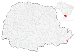 Karte von Paraná mit Matinhos