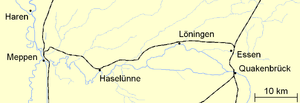 Strecke der Meppen-Haselünner Eisenbahn