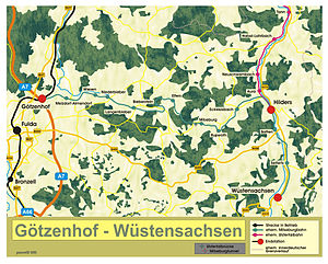 Strecke der Bahnstrecke Götzenhof–Wüstensachsen