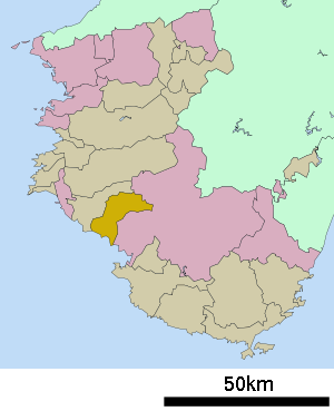 Lage Minabes in der Präfektur