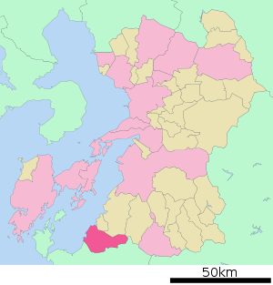 Lage Minamatas in der Präfektur