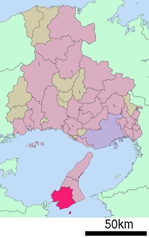 Lage Minami-Awajis in der Präfektur