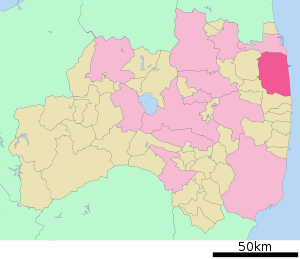 Lage Minamisōmas in der Präfektur