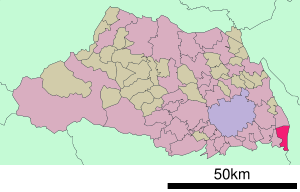 Lage Misatos in der Präfektur