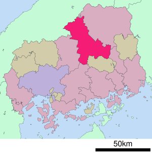 Lage Miyoshis in der Präfektur