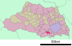 Lage Miyoshis in der Präfektur