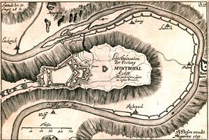 Darstellung der Festung Mont Royal aus dem Jahr 1693