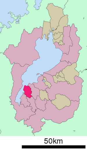Lage Moriyamas in der Präfektur