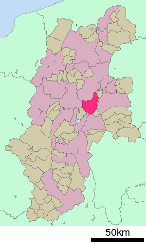Lage Nagawas in der Präfektur
