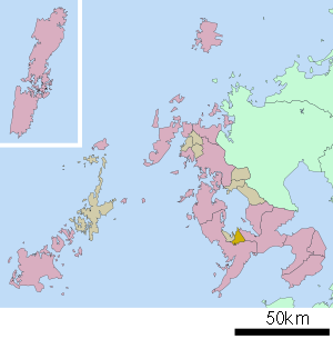 Lage Nagayos in der Präfektur