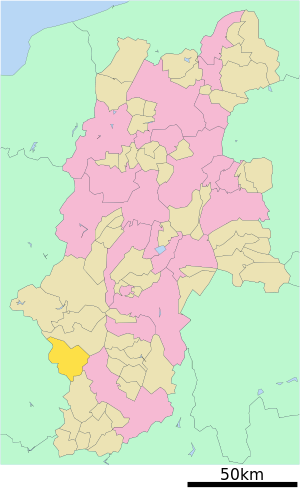 Lage Nagisos in der Präfektur