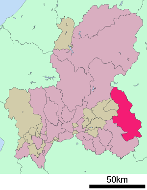 Lage Nakatsugawas in der Präfektur