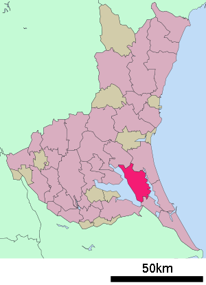 Lage Namegatas in der Präfektur