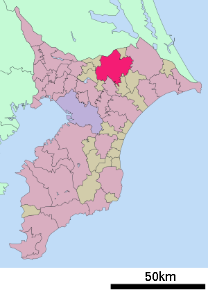 Lage Naritas in der Präfektur