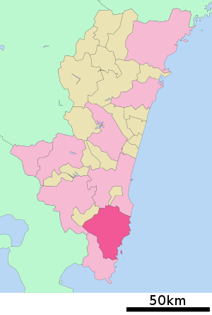 Lage Nichinans in der Präfektur