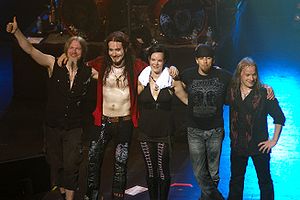 M. Hietala, T. Holopainen, A. Olzon, J. Nevalainen, E. Vuorinen (v. l. n. r.)Konzert in Melbourne, Australien, Januar 2008