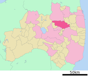 Lage Nihonmatsus in der Präfektur