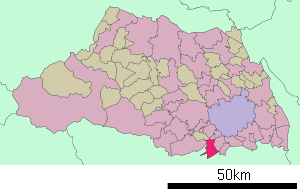 Lage Niizas in der Präfektur