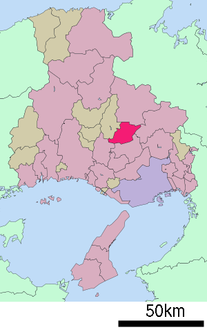 Lage Nishiwakis in der Präfektur
