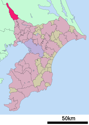 Lage Noda (Chiba)s in der Präfektur