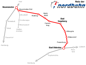 Strecke der Bahnstrecke Neumünster–Bad Oldesloe