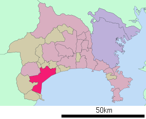 Lage Odawaras in der Präfektur