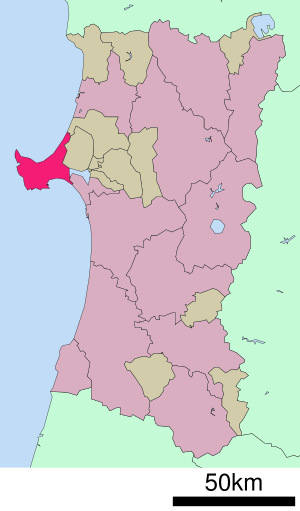 Lage Ogas in der Präfektur