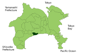 Lage Ōiso (Kanagawa)s in der Präfektur