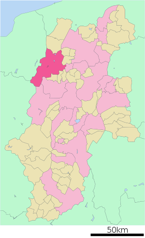 Lage Ōmachis in der Präfektur
