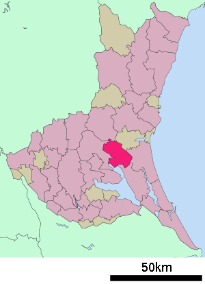 Lage Omitamas in der Präfektur