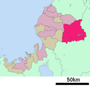 Lage Ōno (Fukui)s in der Präfektur