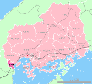 Lage Ōtakes in der Präfektur