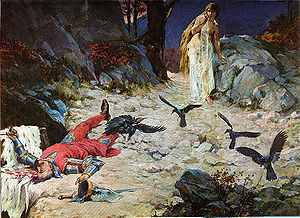 Tod König Petars,(nationalromantisches Gemälde von Oton Iveković, 1907)