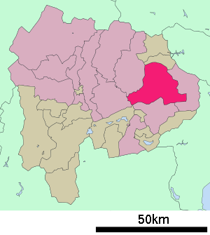 Lage Ōtsukis in der Präfektur