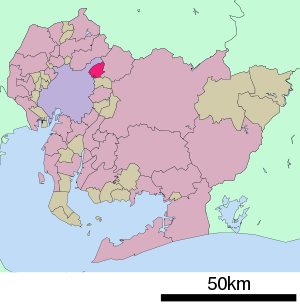 Lage Owariasahis in der Präfektur