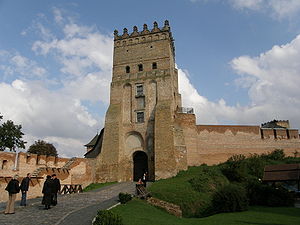 Der Hauptturm der Burg in Luzk
